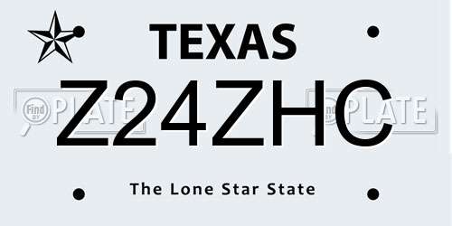 Z24ZHC Texas License Plate
