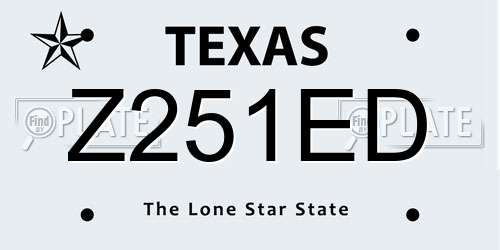 Z251ED Texas License Plate