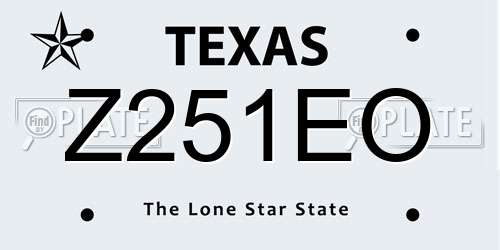 Z251EO Texas License Plate