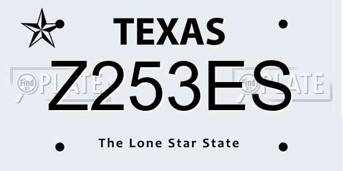 Z253ES Texas License Plate
