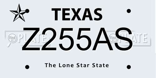 Z255AS Texas License Plate