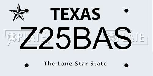 Z25BAS Texas License Plate
