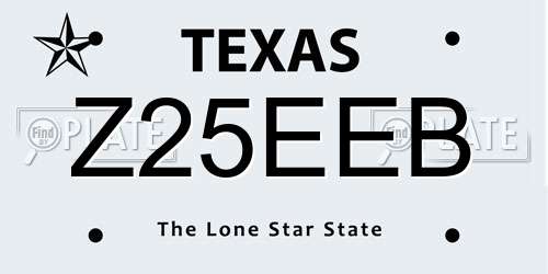 Z25EEB Texas License Plate