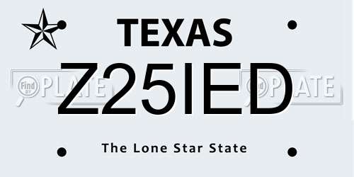 Z25IED Texas License Plate