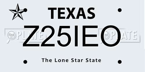 Z25IEO Texas License Plate