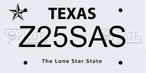Z25SAS Texas License Plate