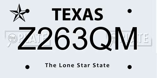 Z263QM Texas License Plate