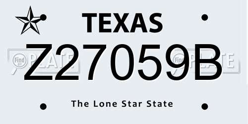 Z27059B Texas License Plate