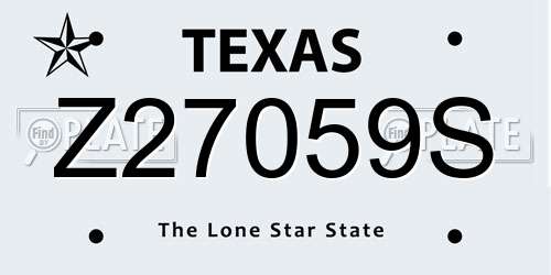 Z27059S Texas License Plate