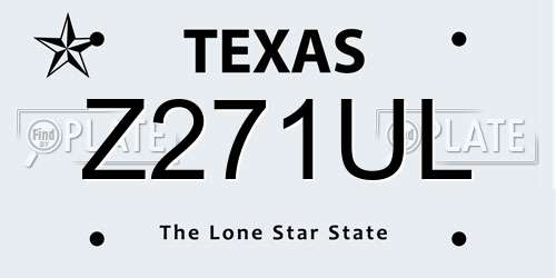 Z271UL Texas License Plate