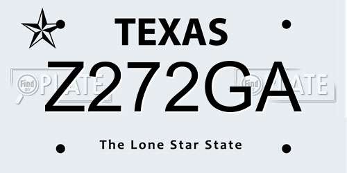 Z272GA Texas License Plate