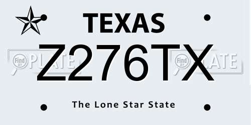 Z276TX Texas License Plate