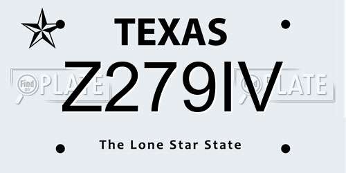 Z279IV Texas License Plate