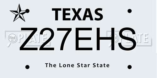 Z27EHS Texas License Plate