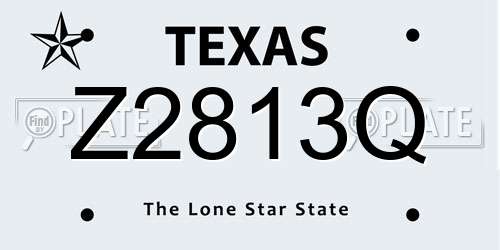 Z2813Q Texas License Plate