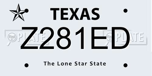 Z281ED Texas License Plate