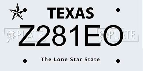 Z281EO Texas License Plate