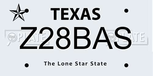 Z28BAS Texas License Plate