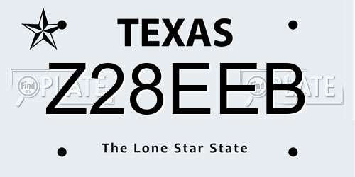Z28EEB Texas License Plate