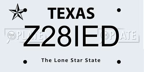 Z28IED Texas License Plate