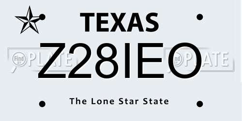 Z28IEO Texas License Plate