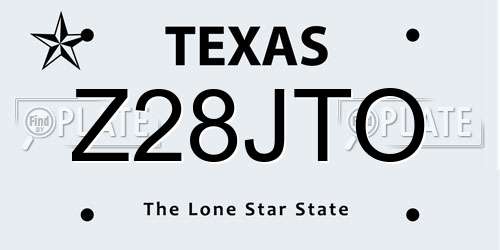 Z28JTO Texas License Plate
