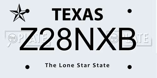 Z28NXB Texas License Plate