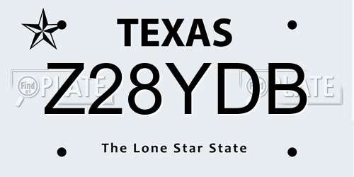Z28YDB Texas License Plate