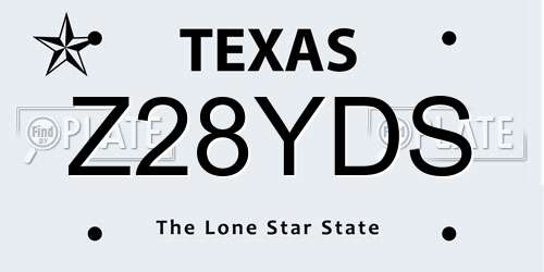 Z28YDS Texas License Plate
