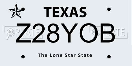 Z28YOB Texas License Plate