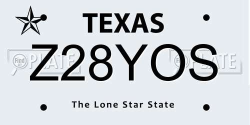 Z28YOS Texas License Plate