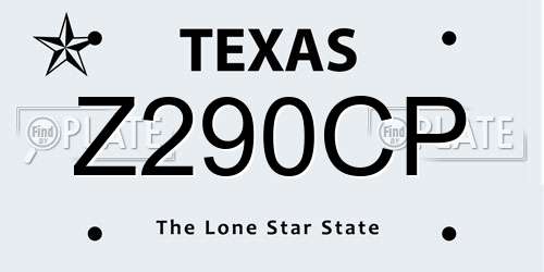 Z290CP Texas License Plate