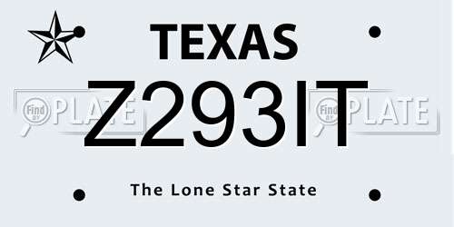 Z293IT Texas License Plate