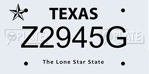 Z2945G Texas License Plate