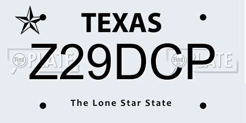 Z29DCP Texas License Plate