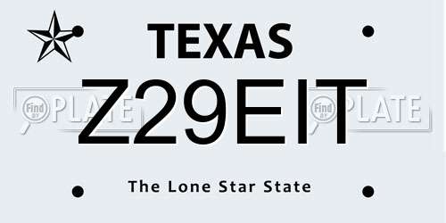 Z29EIT Texas License Plate