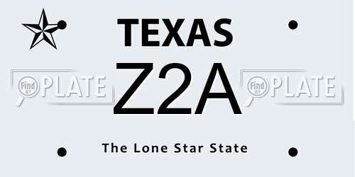 Z2A Texas License Plate