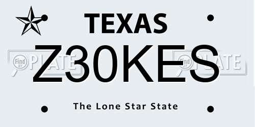 Z30KES Texas License Plate