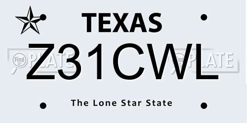 Z31CWL Texas License Plate