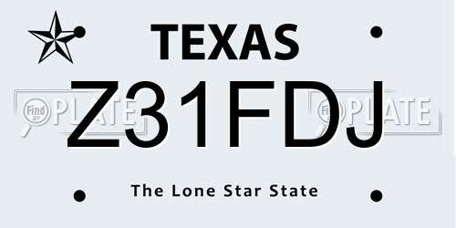 Z31FDJ Texas License Plate