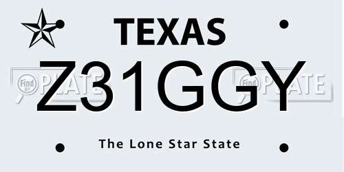 Z31GGY Texas License Plate