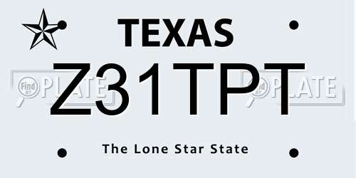 Z31TPT Texas License Plate