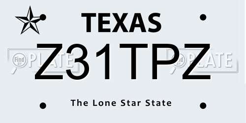 Z31TPZ Texas License Plate