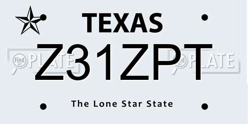 Z31ZPT Texas License Plate