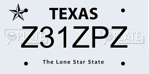 Z31ZPZ Texas License Plate