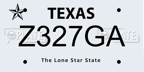 Z327GA Texas License Plate