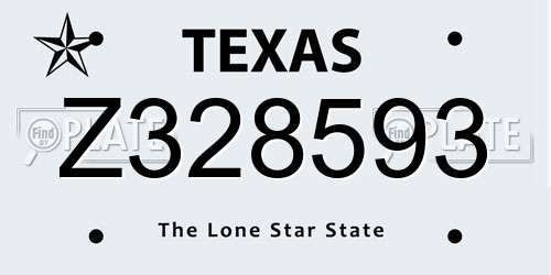 Z328593 Texas License Plate