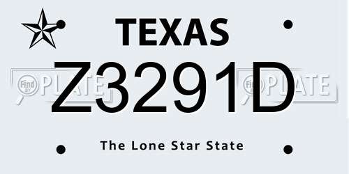 Z3291D Texas License Plate