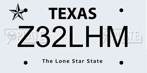 Z32LHM Texas License Plate