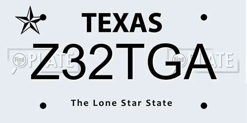 Z32TGA Texas License Plate